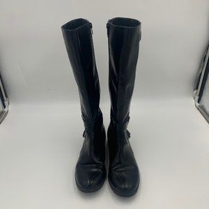CHAPS Camara Black Leather Knee High Boot Size 8B